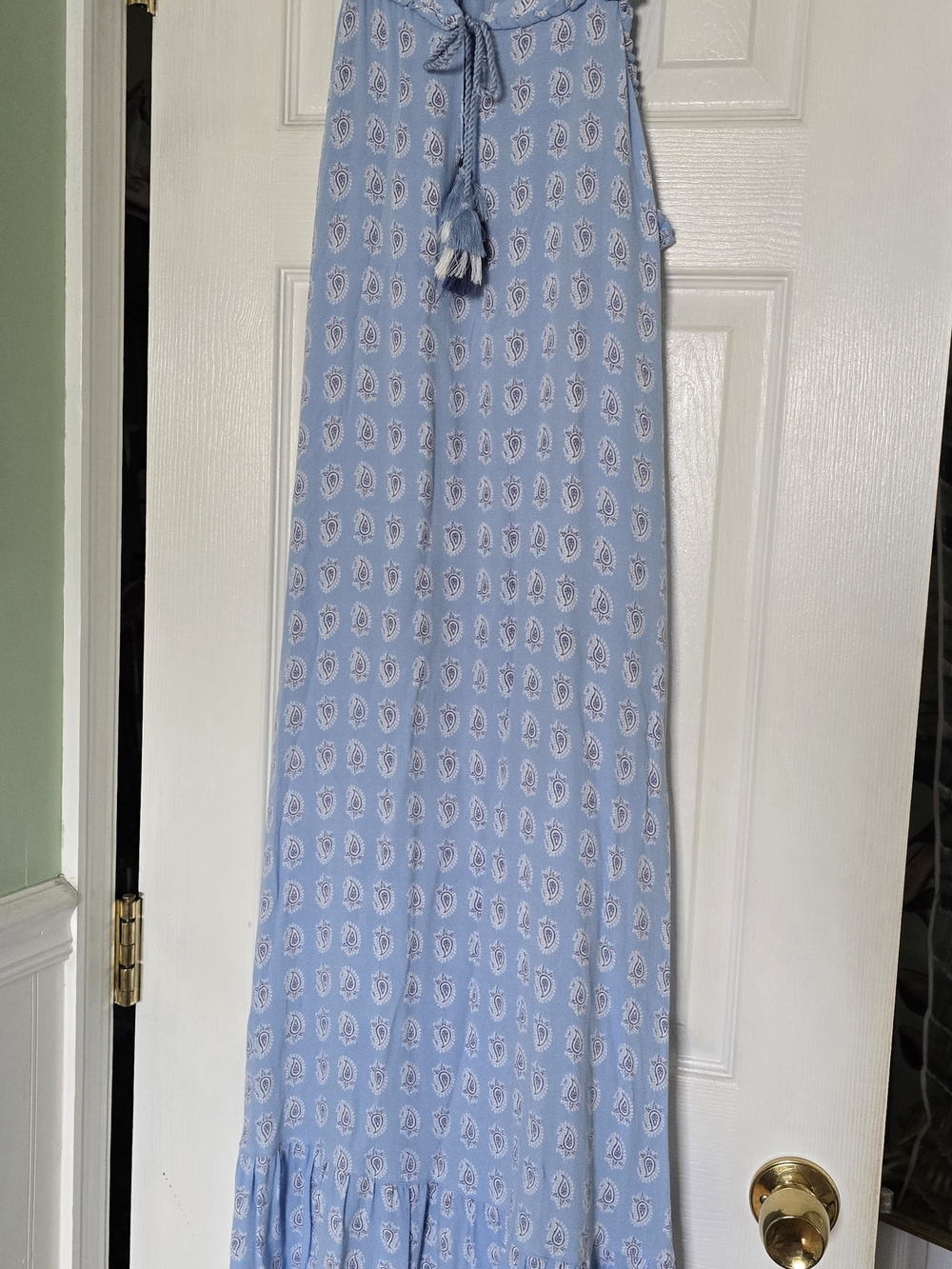 Light Blue Printed Maxi Skirt - Women's
